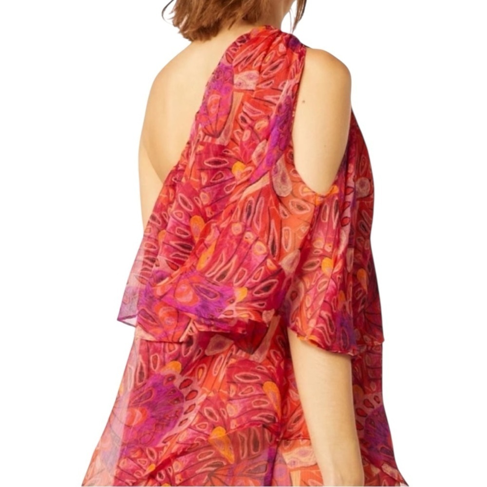 Misa Los Angeles Pink Asymmetrical One-Shoulder Sundress - Picture 3 of 5